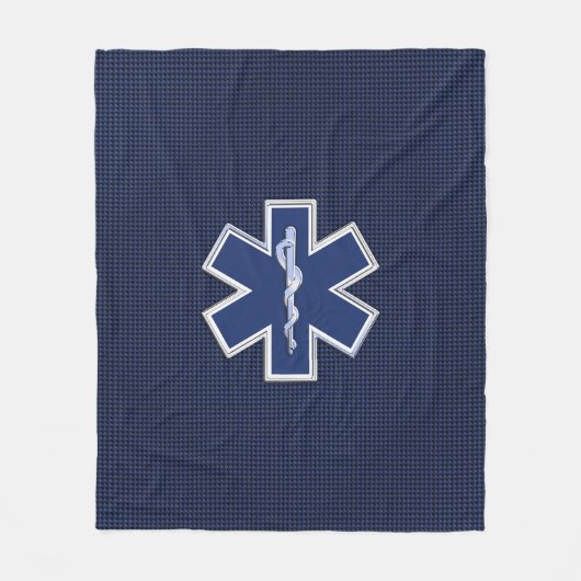 Stern der Leben-Sanitäter-Kohlenstoff-Faser-Art Fleecedecke (Vorderseite)