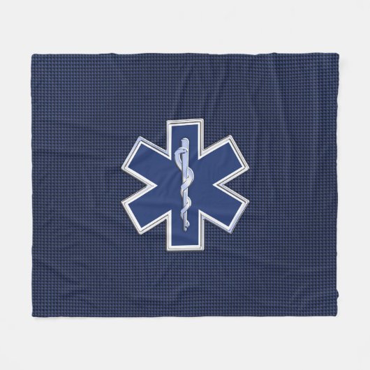 Stern der Leben-Sanitäter-Kohlenstoff-Faser-Art Fleecedecke (Vorderseite (Horizontal))