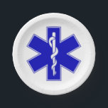 Stern des Lebens (EMT) Pappteller<br><div class="desc">Notmedizinischer Techniker.</div>