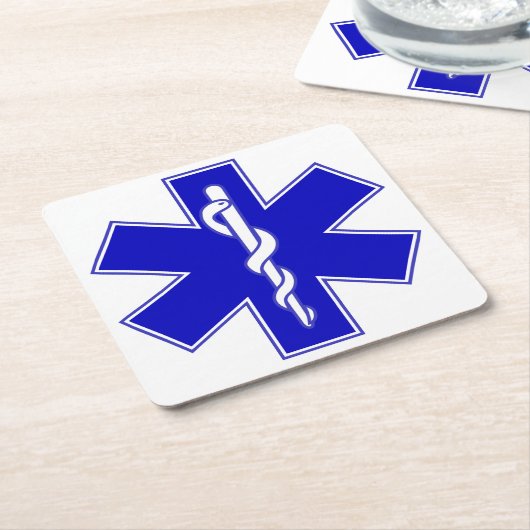 Stern des Lebens (EMT) Rechteckiger Pappuntersetzer (angewinkelt)