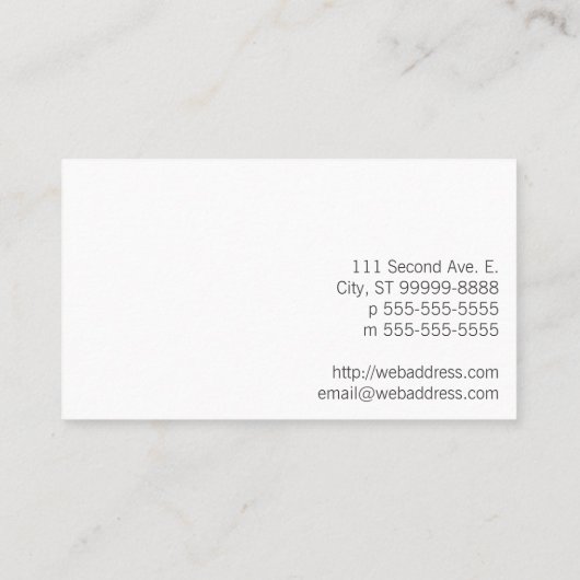 Stern des Lebens Visitenkarte (Rückseite)