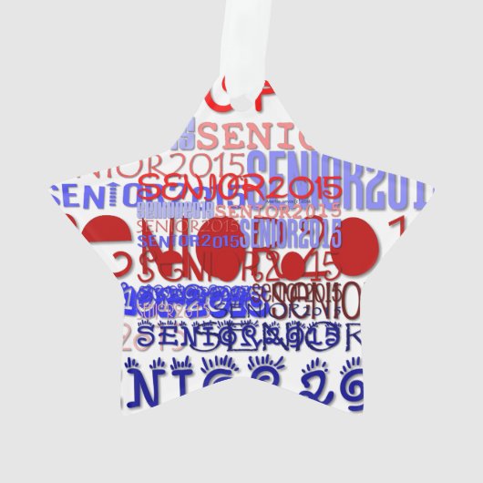 Stern des Senior-2015 - Rückspiegel-Verzierung Ornament (Rückseite)