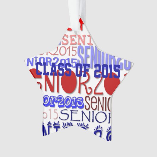 Stern des Senior-2015 - Rückspiegel-Verzierung Ornament (Vorderseite)