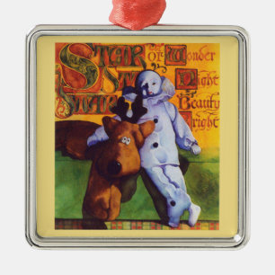 Stern des Staunens Premium Quadratischer Weihnacht Ornament Aus Metall