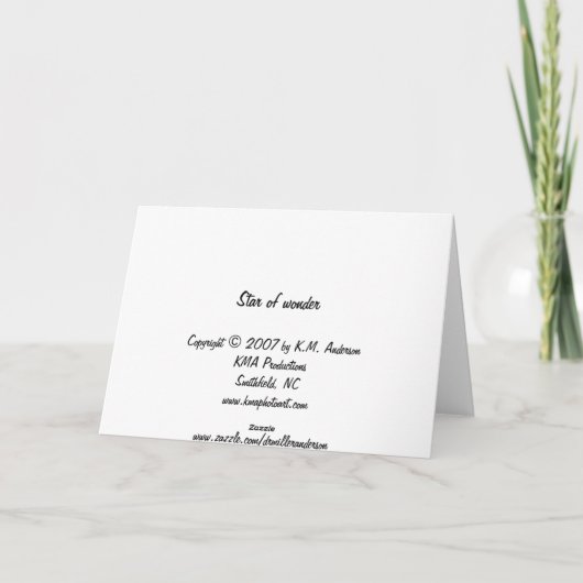 Stern des Wunders Feiertagskarte (Rückseite)