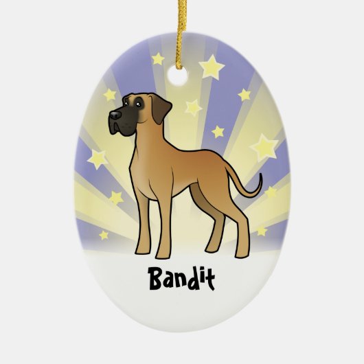 Stern-Deutsche Dogge Keramik Ornament (Vorne)