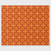 Stern, Feuer, Kreuz Orange Muster Geschenkpapier (Flach)