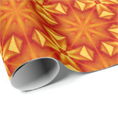 Stern, Feuer, Kreuz Orange Muster Geschenkpapier (Rolleneckpunkt)