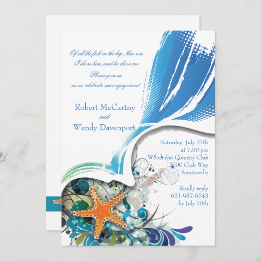 Stern-Fisch-Einladung Einladung (Vorne/Hinten)