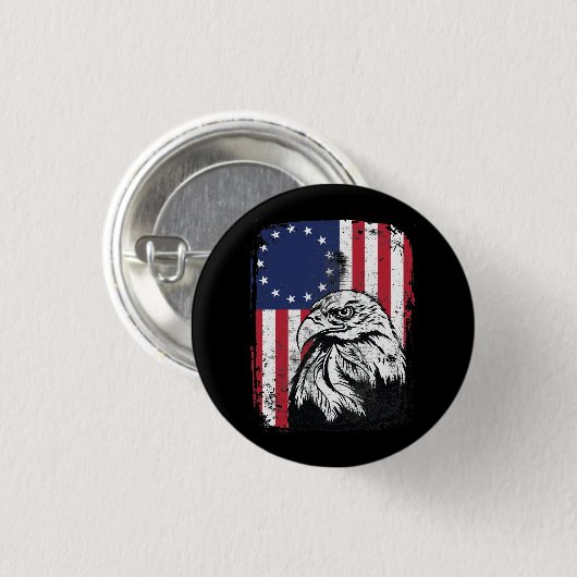 Stern-Flaggeadler Betsy Ross 13 Button (Vorne & Hinten)