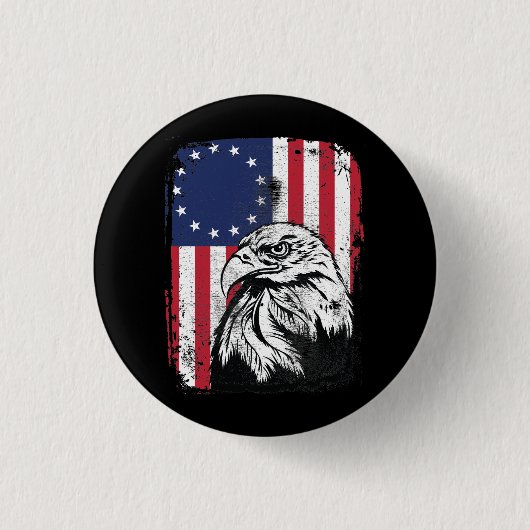 Stern-Flaggeadler Betsy Ross 13 Button (Vorderseite)