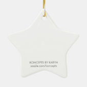 Stern-Foto-Verzierung des Babys erste Weihnachts Keramikornament (Hinten)