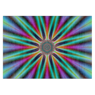 Stern für die Schnittführung in Türkis Blau und Ro Schneidebrett