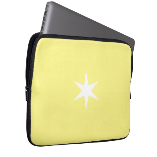 Stern Gelb und weiß Laptopschutzhülle (Vorne Rechts)