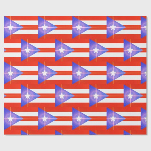 STERN-GESCHENK-VERPACKUNG PUERTOS RICO GLÄNZENDE GESCHENKPAPIER (Flach)