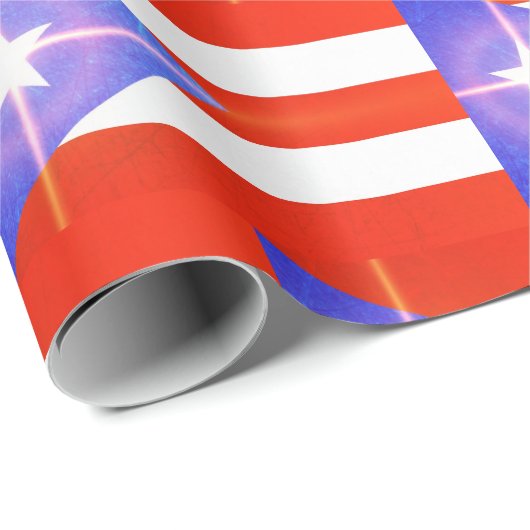 STERN-GESCHENK-VERPACKUNG PUERTOS RICO GLÄNZENDE GESCHENKPAPIER (Rolleneckpunkt)