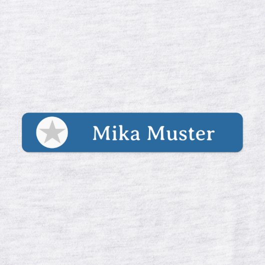 Stern - grau blau - 96 schmale Kinder Etiketten (Design 2)