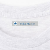 Stern - grau blau - 96 schmale Kinder Etiketten (Befestigt)