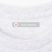 Stern - grau rosa - 96 schmale Kinder Etiketten (Befestigt)