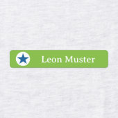 Stern - grün blau - 96 schmale Kinder Etiketten (Design 1)