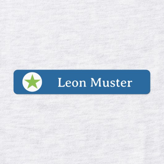 Stern - grün blau - 96 schmale Kinder Etiketten (Design 2)