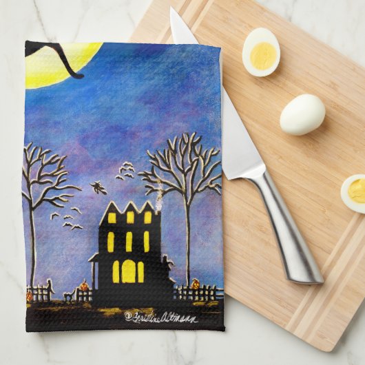 Stern Halloweens Geschirrtuch "Salems " (Viertel Falte)