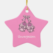 Stern Hängeornament als Erinnerung Keramik Ornament (Hinten)