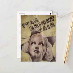 Stern Hellhaar Retro-Werbung Postkarte