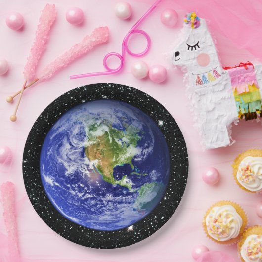 Stern-Hintergrund DER PLANETEN-ERDE v3 Pappteller (Party)