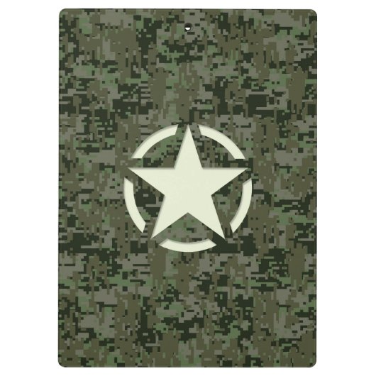 Stern im Stil digitaler Camouflage Klemmbrett (Rückseite)