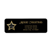 Stern in Schwarz und Imitats Gold Rücksendeadresse (Vorne)