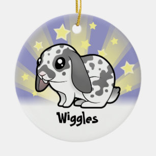 Stern-Kaninchen (glattes Haar des schlaffen Ohrs) Keramik Ornament