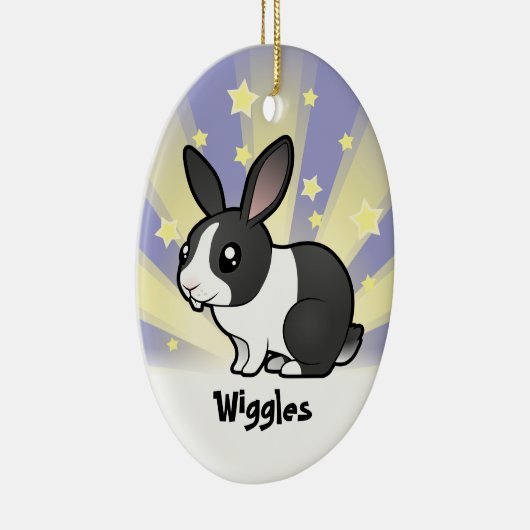 Stern-Kaninchen (glattes Haar des uppy Ohrs) Keramik Ornament (Rechts)