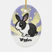 Stern-Kaninchen (glattes Haar des uppy Ohrs) Keramik Ornament (Vorne)