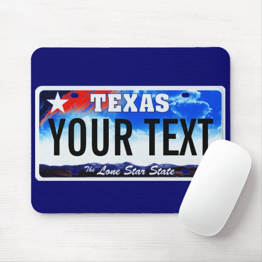 Stern-Kfz-Kennzeichen-Mausunterlage Texas einzige Mousepad (Mit Mouse)
