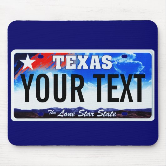 Stern-Kfz-Kennzeichen-Mausunterlage Texas einzige Mousepad (Vorne)
