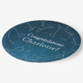 Stern-Konstellations-Raum-Babyparty Pappteller (Schrägansicht)