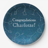 Stern-Konstellations-Raum-Babyparty Pappteller (Vorderseite)