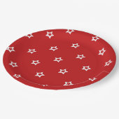Stern-Konturen auf Rot Pappteller (Schrägansicht)