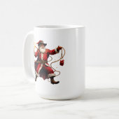 Stern Lasso Cowboy Santa Kaffeetasse (Vorderseite Links)