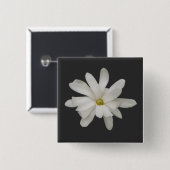Stern-Magnolien-Blumen-Abzeichen Button (Vorne & Hinten)