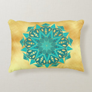 Stern Mandala Blau Gold Dekokissen
