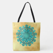 Stern Mandala Blau Gold Tasche (Vorderseite)