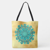 Stern Mandala Blau Gold Tasche (Rückseite)