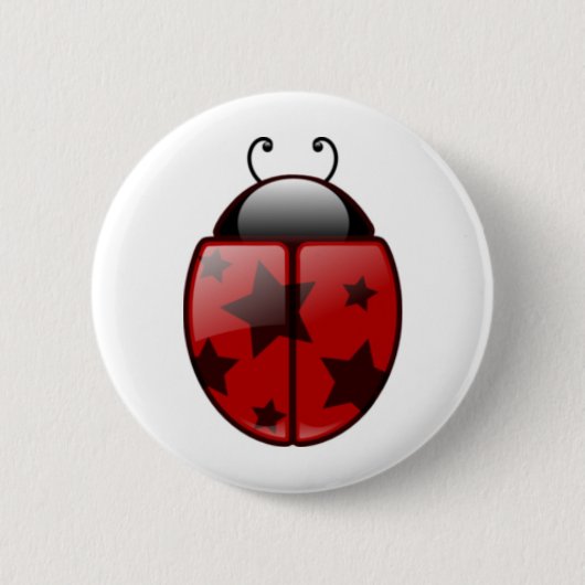 Stern-Marienkäfer, Marienkäfer mit Sternen Button (Vorderseite)