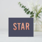 Stern Marquee-Leuchten Postkarte (Stehend Vorderseite)