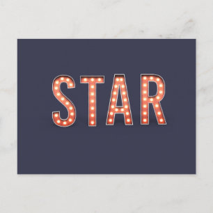 Stern Marquee-Leuchten Postkarte