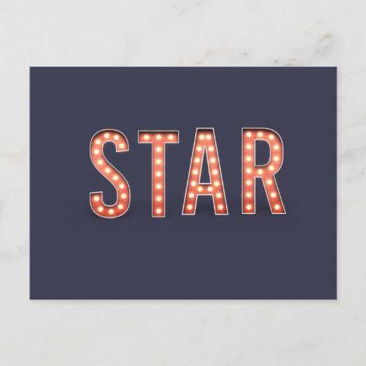 Stern Marquee-Leuchten Postkarte (Vorderseite)