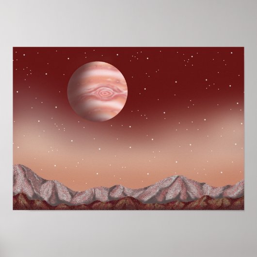 Stern mit roten Augen, der im Weltraum schwebt. Poster (Vorne)