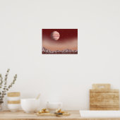 Stern mit roten Augen, der im Weltraum schwebt. Poster (Küche)